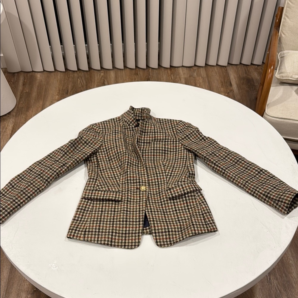 J. Crew Brown and Black Sport Coat with Classic Pattern